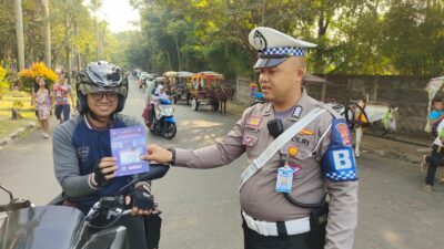 Satlantas Polres Cilegon lakukan Himbauan dan Tertib Berlalulintas di Car Free Day 